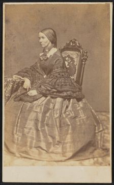 Carte-de-visite portrait of Phebe M. Coffin, 1857. Creator: Unknown