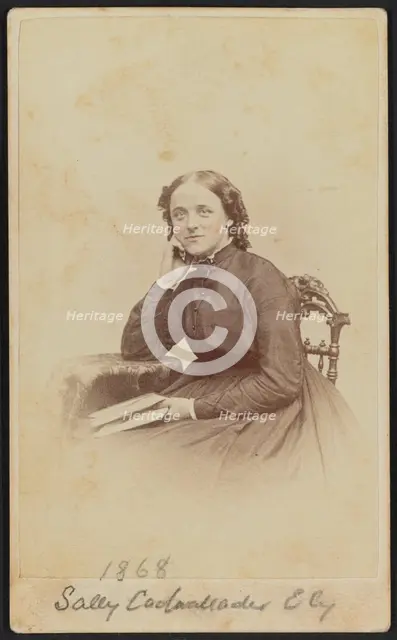 Carte-de-visite portrait of Sally Cadwallader Ely, 1862-1869. Creator: Henry C. Phillips.