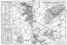 Carte des bassins miniers et des usines metallurgiques de la Lorraine et de la Sarre 1916. Creator: Unknown