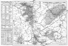 Carte des bassins miniers et des usines metallurgiques de la Lorraine et de la Sarre 1916. Creator: Unknown