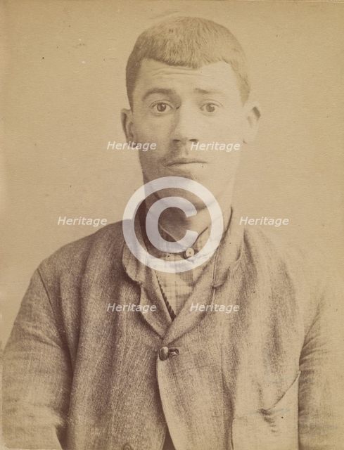 Carteau. Auguste. 23 ans, né à St-Florent (Cher). Verrier. Anarchiste. 1/5/92., 1892. Creator: Alphonse Bertillon.