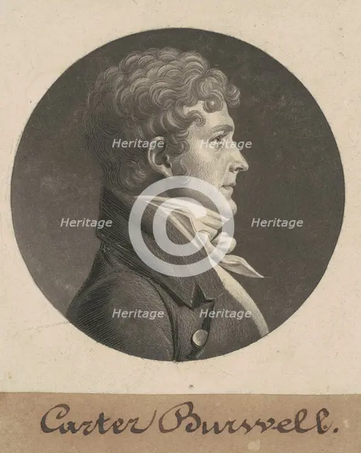 Carter Burwell, 1805. Creator: Charles Balthazar Julien Févret de Saint-Mémin.