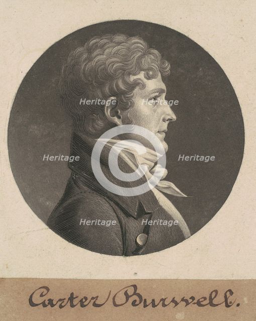 Carter Burwell, 1805. Creator: Charles Balthazar Julien Févret de Saint-Mémin.