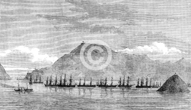 Carthagena Harbour and Escombrera Bay, with the Squadron assembled there, 1873. Creator: Unknown.