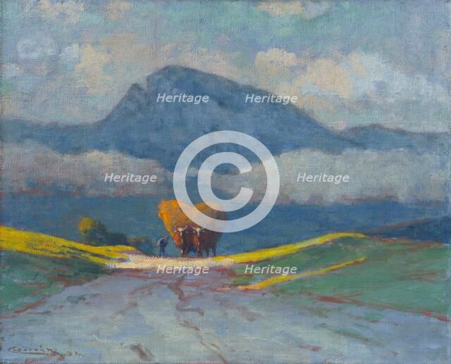 Carting Hay, 1905-1915. Creator: Ludovit Cordak.