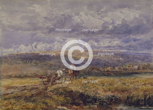 Carting Home the Plough, 1848. Creator: David Cox the Elder.