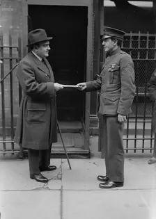 Caruso greets a marine, between c1915 and c1920. Creator: Bain News Service