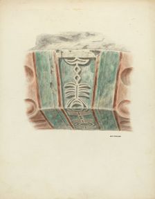Carved and Painted Keystone, 1939. Creator: Randolph F Miller