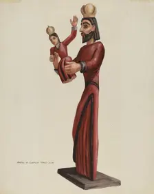 Carved and Painted Santo-San Jose, c. 1937. Creator: Majel G. Claflin