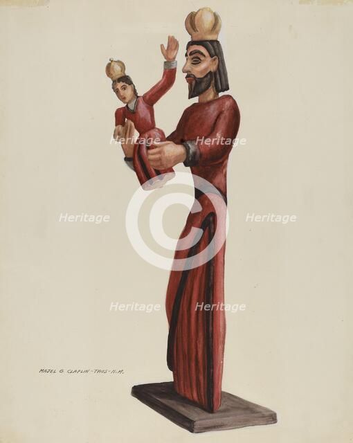 Carved and Painted Santo-San Jose, c. 1937. Creator: Majel G. Claflin.