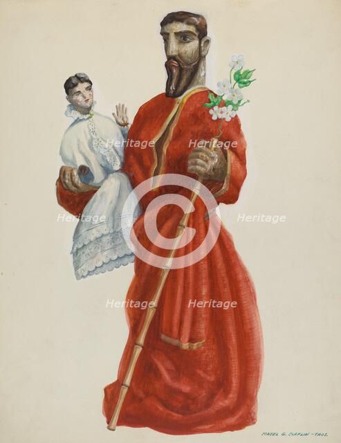 Carved and Painted Santo - San Jose, c. 1938. Creator: Majel G. Claflin.