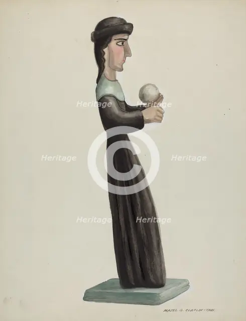 Carved and Painted Santo - Santa Rita, 1935/1942. Creator: Majel G. Claflin.
