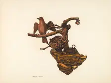 Carved Bird and Nest, c. 1941. Creator: Beilin, Adolph