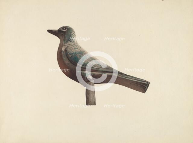 Carved Bird, Garden Decoration, c. 1939. Creator: Robert Pohle.