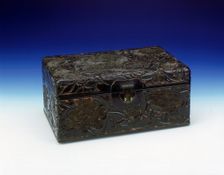 Carved brown lacquer box with phoenixes, mid-late Ming dynasty, China, 1500-1644