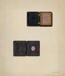 Carved Cameo in Daguerreotype Case, c. 1937. Creator: Clementine Fossek