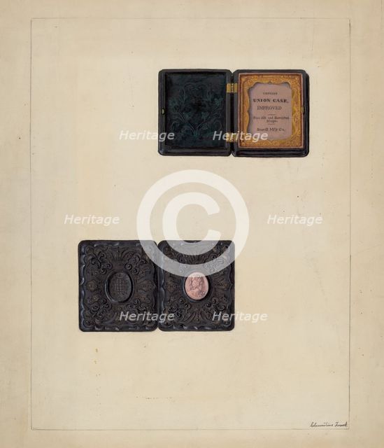 Carved Cameo in Daguerreotype Case, c. 1937. Creator: Clementine Fossek.