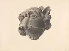 Carved Cat Head Gargoyle, c. 1936. Creator: Alton K. Skillin