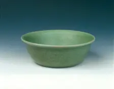 Carved celadon bowl, early Ming dynasty, China, 15th century. Creator: Unknown