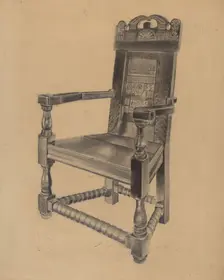 Carved Chair, 1935/1942. Creator: Joseph Sudek