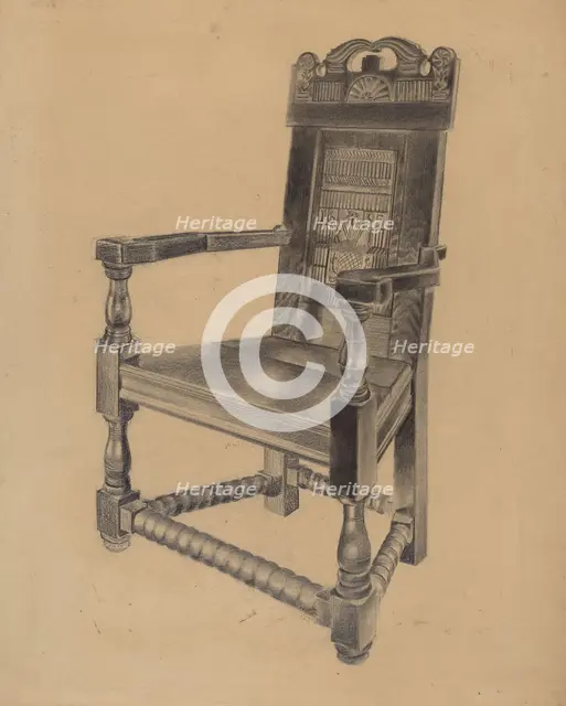 Carved Chair, 1935/1942. Creator: Joseph Sudek.