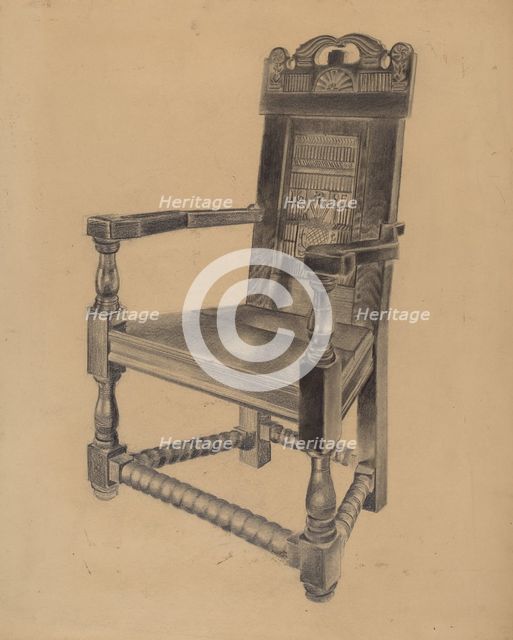 Carved Chair, 1935/1942. Creator: Joseph Sudek.