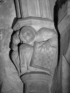 Carved corbel, Winchester Cathedral, The Close, Winchester, Hampshire, 1931. Artist: Charles John Philip Cave