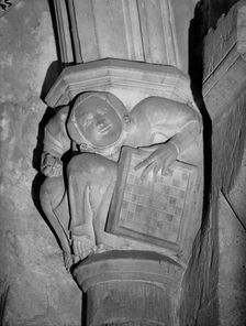 Carved corbel, Winchester Cathedral, The Close, Winchester, Hampshire, 1931. Artist: Charles John Philip Cave