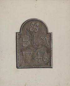 Carved Date Stone, c. 1939. Creator: Leslie Macklem
