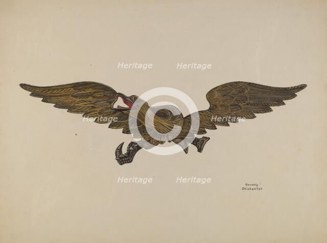 Carved Eagle, c. 1938. Creator: Beverly Chichester.