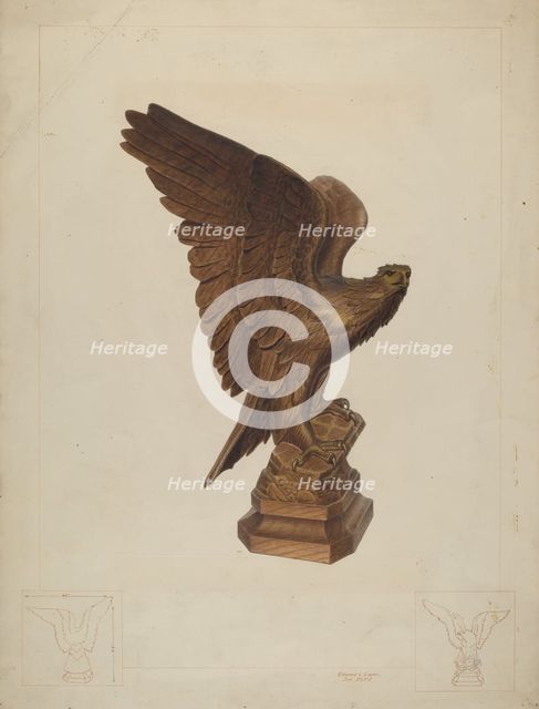 Carved Eagle, c. 1938. Creator: Edward L Loper.