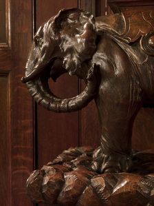 Carved elephant in the entrance hall, Cutlers Hall, Warwick Lane, City of London, 2011. Artist: Derek Kendall