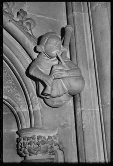 Carved figure, Minster Church of St John, Beverley, East Riding of Yorkshire, c1955-c1980. Creator: Ursula Clark