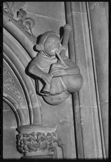 Carved figure, Minster Church of St John, Beverley, East Riding of Yorkshire, c1955-c1980. Creator: Ursula Clark