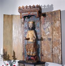 Carved figure of Christ, Misterhult Church, Sweden, late 15th century. Creator: Lars Germundsson