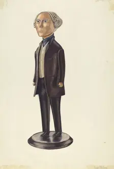 Carved Figure (Possibly a Tailor's Shop Sign), c. 1937. Creator: Frank McEntee