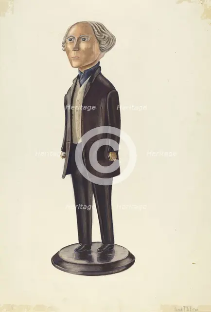 Carved Figure (Possibly a Tailor's Shop Sign), c. 1937. Creator: Frank McEntee.