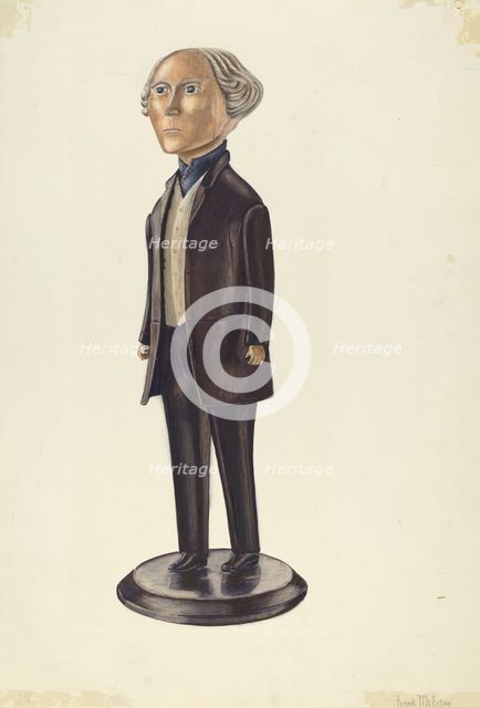 Carved Figure (Possibly a Tailor's Shop Sign), c. 1937. Creator: Frank McEntee.