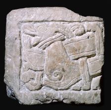 Carved Jellinge style Viking grave-slab from York