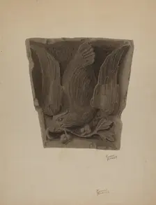 Carved Keystone, c. 1939. Creator: Richard Barnett