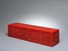 Carved Lacquer Scroll Box, 1736-95. Creator: Unknown