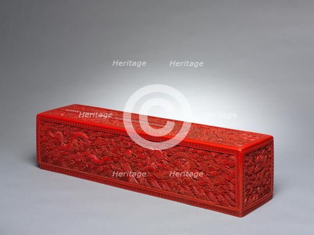 Carved Lacquer Scroll Box, 1736-95. Creator: Unknown.