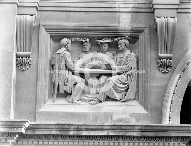 Carved panel in examinations schools gateway, Oxford University, Oxford, Oxfordshire, c1860-c1922. Artist: Henry Taunt