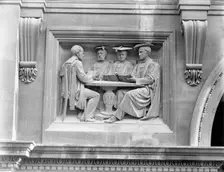 Carved panel in examinations schools gateway, Oxford University, Oxford, Oxfordshire, c1860-c1922. Artist: Henry Taunt
