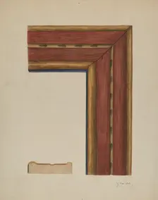 Carved Picture Frame Molding, c. 1938. Creator: Vera Van Voris