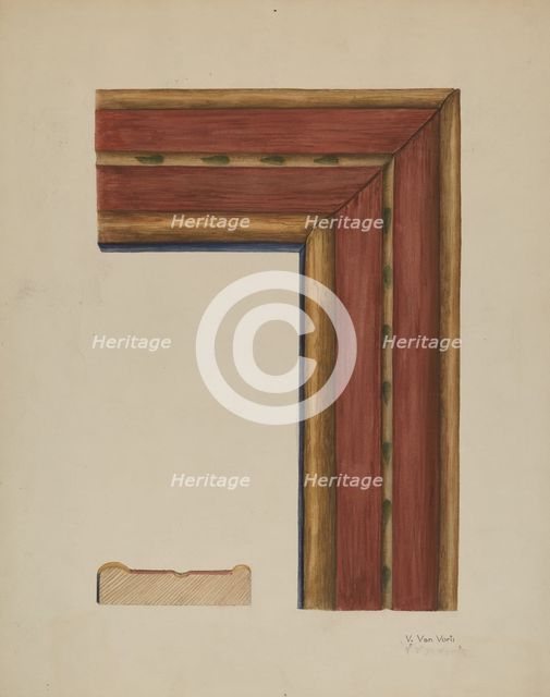 Carved Picture Frame Molding, c. 1938. Creator: Vera Van Voris.