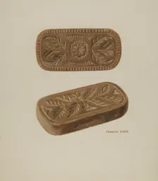 Carved Pinewood Mold, c. 1939. Creator: Franklyn Syres