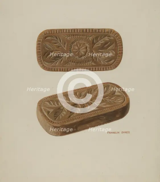 Carved Pinewood Mold, c. 1939. Creator: Franklyn Syres.