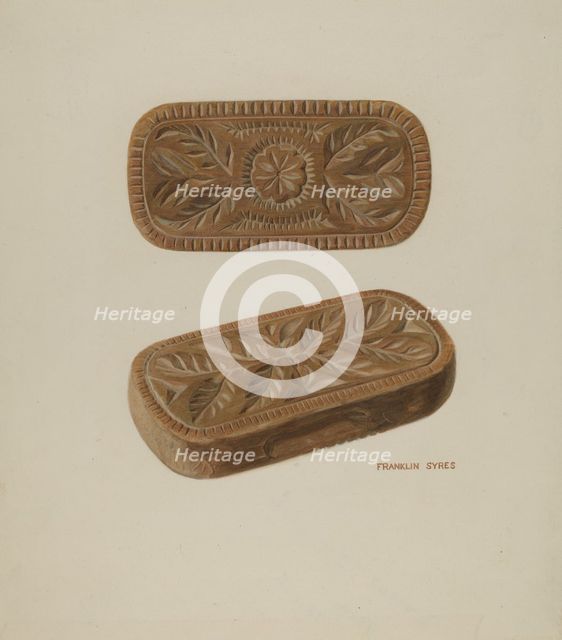 Carved Pinewood Mold, c. 1939. Creator: Franklyn Syres.