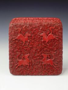 Carved red lacquer covered box, Qing dynasty, China, mid-late 18th century